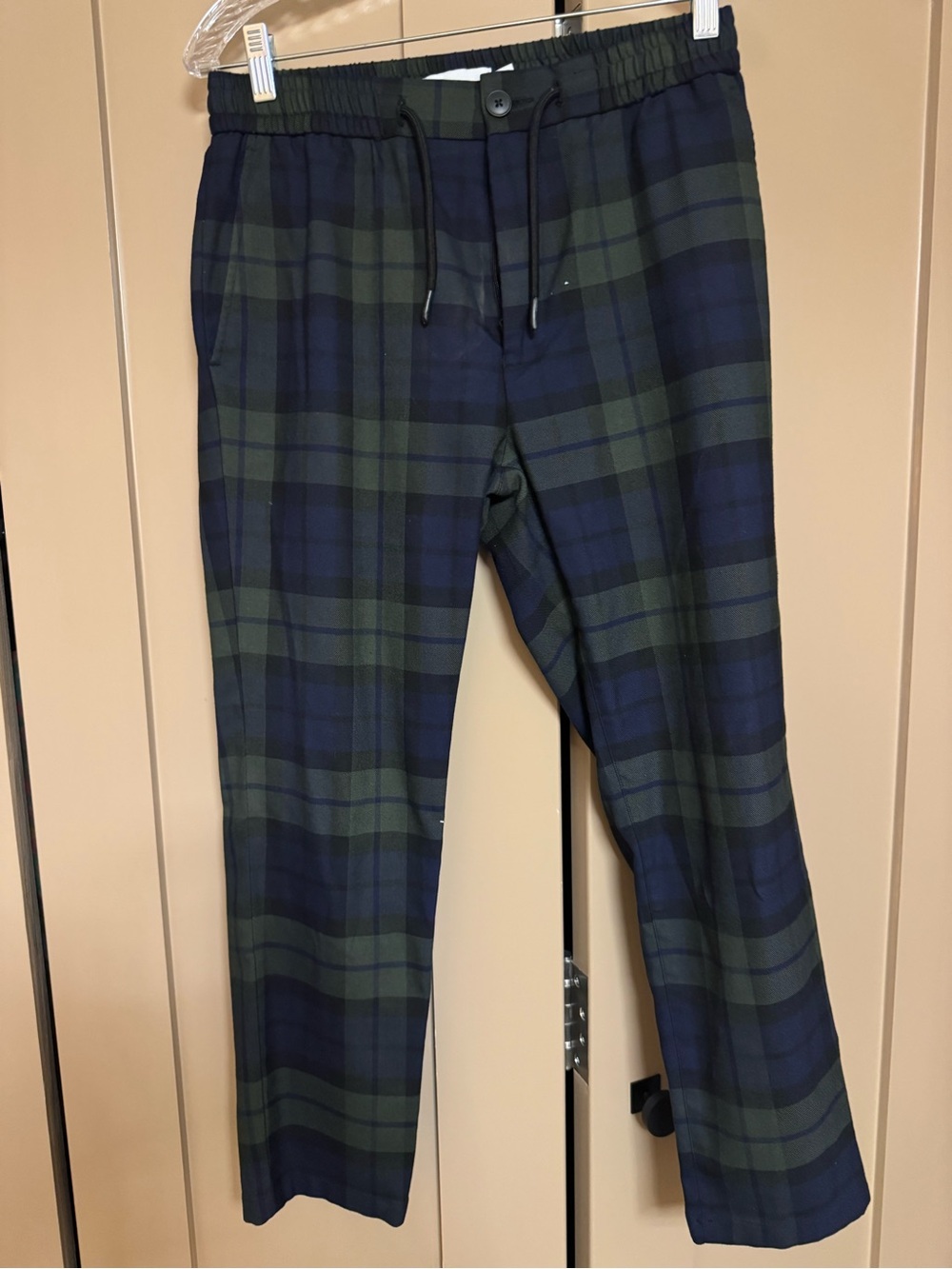 Topman Black Watch Plaid Pull On Pants